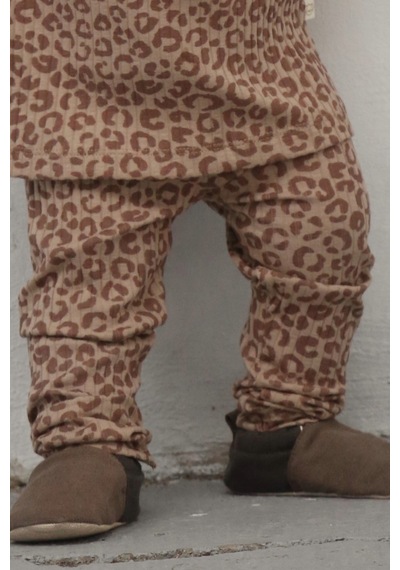 Oh La La Koala Leopar Desenli Bebek Tayt Kahverengi