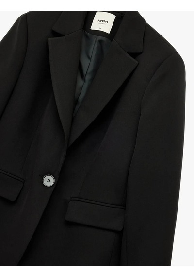 Koton Cepli Düğmeli Kruvaze Siyah Kadın Blazer Ceket 6wak50060uw Siyah