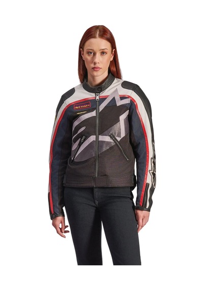 Alpinestars Idles Korumalı Kadın Motosiklet Montu Siyah Beyaz Kırmızı