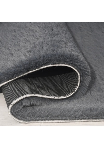 Çam Halı Tavşan Poly Rptf9083 Peluş Halı -antrasit- Yüksek Kalite-ekstra Yumuşak - Kaymaz Özel Tabanlı - Özel Ölçü