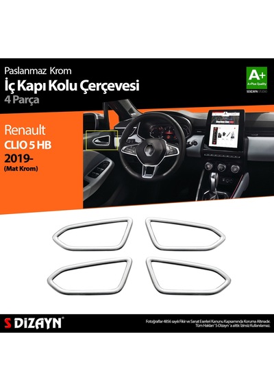 Clio 5 İç Kapı Kolu Krom 4 Parça 2019 2020 2021