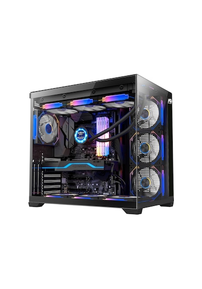 Alpha Elite 7x Argb Fan Kumanda Ve Kontrolcü Atx Boş Bilgisayar Kasası Siyah