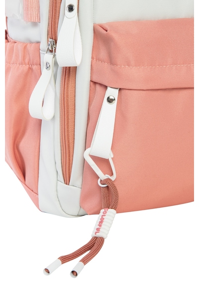 Colorful Urban Sırt Çantası Pudra Pembe - Laptop Bölmeli Okul Çantası İlkokul - Ortaokul - Lise Pudra Pembe