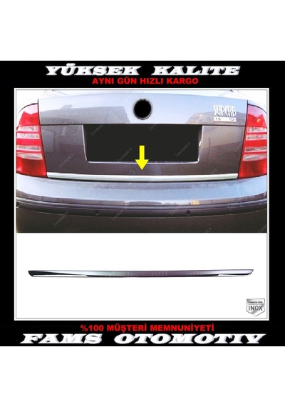 Skoda Superb Krom Bagaj Alt Çıtası 2001-2008 Arası Paslanmaz Ç.