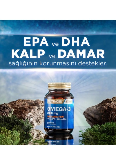 Omega-3 2000 Mg 60 Softjel - Balık Yağı, Epa 720, Dha 480 Mg Takviye Edici Gıda