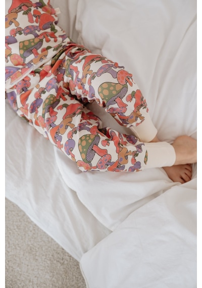 Mantar Baskılı Color Shapes Çocuk Pijama Seti Pembe