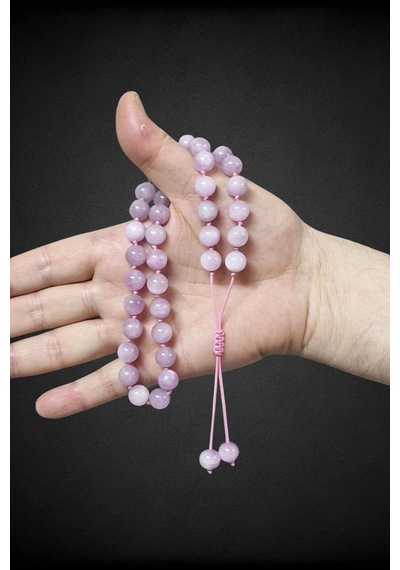 Pozitif Doğal Taş 10 Mm Pembe Kunzit Kristali Fonksiyonel Kolye 601-2