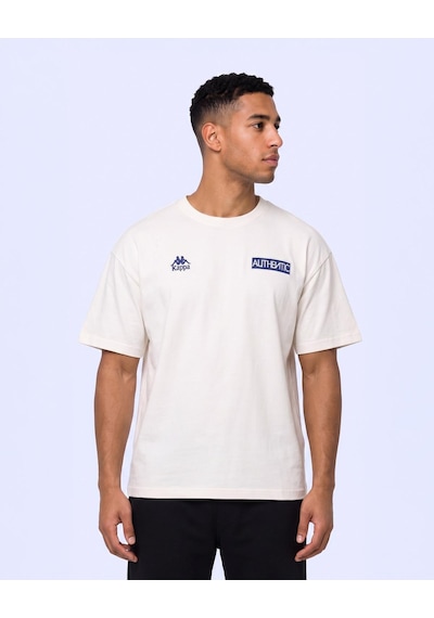 Kappa Authentic Oyster Tur Erkek Beyaz Oversize Tişört