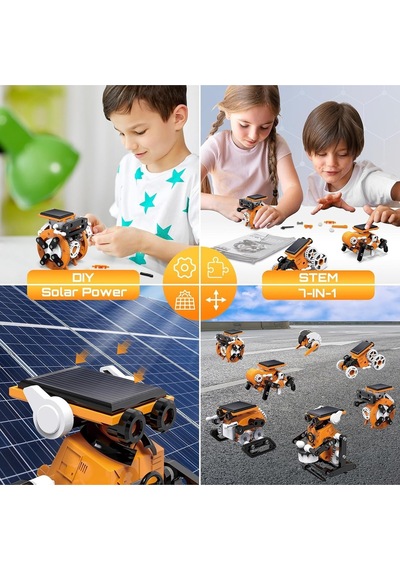 Acelife 7'si 1 Arada Güneş Enerjili Robot Kiti, 8-12 Yaş Çocuklar Için Stem Eğitim Oyuncağı, Yapı Kiti Eğitici Oyuncaklar