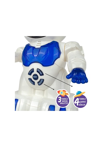 Astro Robotto Türkçe Konuşan Yürüyen Müzikli Eğitici Robot Oyuncak +3 Yaş