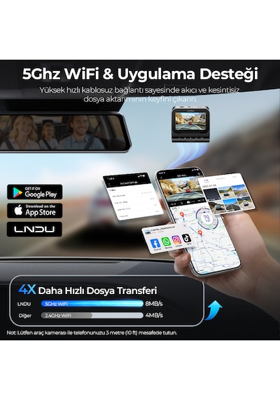 Lingdu Lndu V820 4k Araç Kamerası Sony Starvis 2 4k + Fhd Çift Sony Kamera Gps Opsiyonel 4g Uzaktan Izleme Adas 3 Ekran