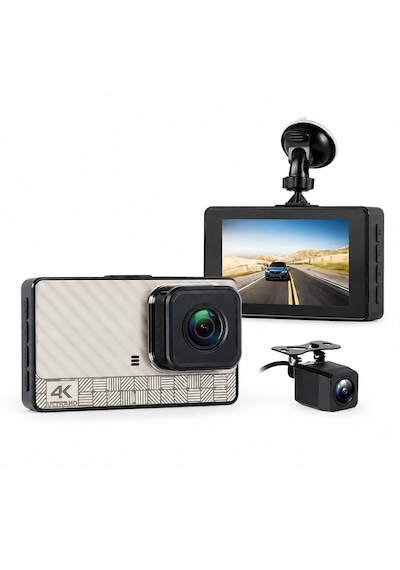 Microcase Wifi Destekli Akıllı Kayıt Sistemli 4k Çift Kameralı Araç Kamerası Video Kayıt Cihazı Al5756