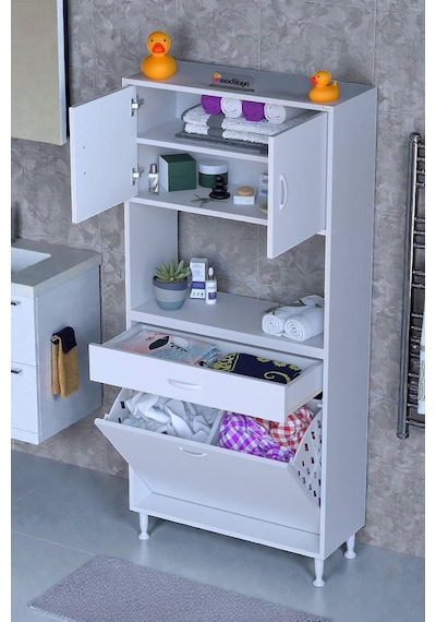 Eliusta Seris Sepetli Ve Çekmeceli Banyo Dolabı G:80 Cm Çok Amaçlı Beyaz Düzenleyici 80x173x32,5 Cm Dolap Beyaz Eliusta Seris Sepetli Ve Çekmeceli Banyo Dolabı G:80 Cm Çok Amaçlı Beyaz Düzenleyici 80x173x32,5 Cm Dolap Beyaz