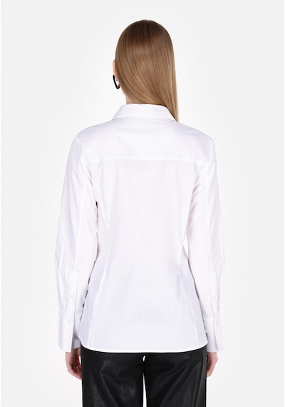 Colin's Colins Slim Fit Shirt Neck Düz Kadın Beyaz Uzun Kol Gömlek Cl1073416 Q1.v2 Wht Beyaz