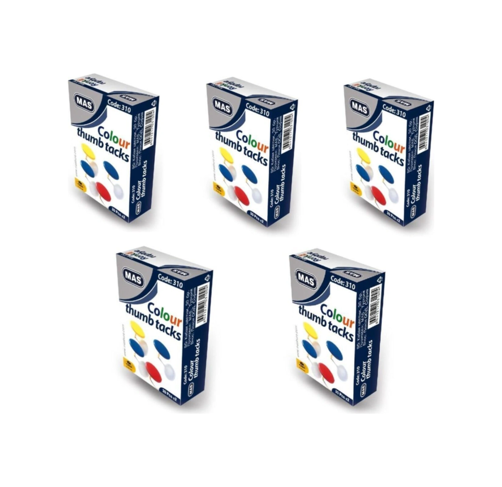 310 Renkli Raptiye Pvc Kaplı 5 Adet Diğer