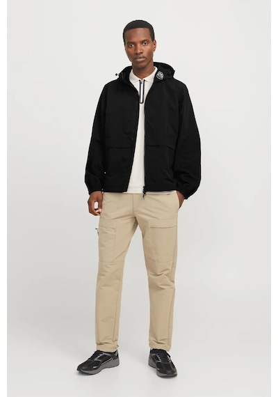 Jack & Jones Erkek Jcounıon Kapüşonlu Fermuarlı Ceket 12274049 Siyah Siyah