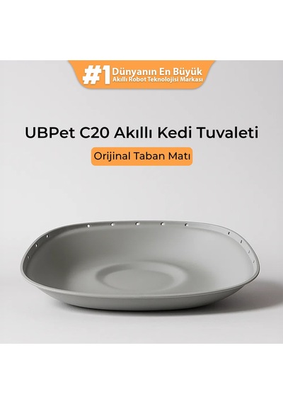 Ubpet C20 Akıllı Kedi Tuvaleti Uyumlu Silikon Taban Matı Antibakteriyel, Koku Yapmaz, Kolay Temizlik, Gri