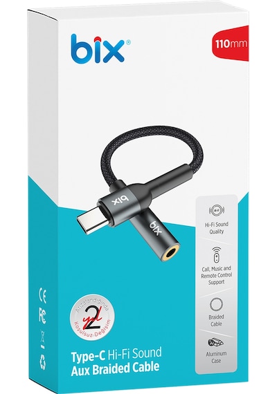 Bix BXAU2C Hi-fi Type-c 3.5 MM Kulaklık Dönüştürücü Ses Kablosu