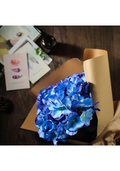 Yapay Çiçek Ortanca Çiçeği Demeti 43 Cm Mavi Koyu Diğer