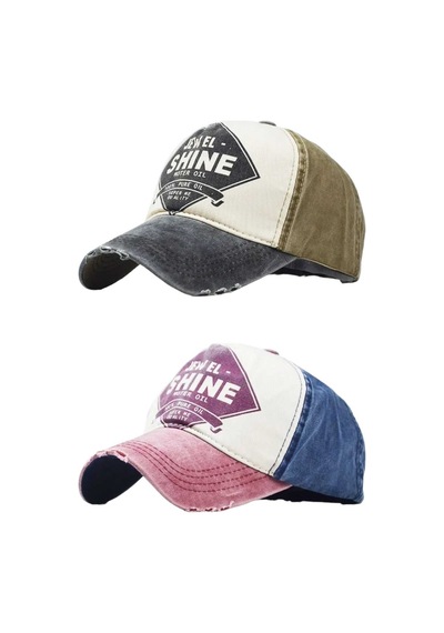 Tezzgelsin Unisex Eskitme Jewel Shine Ayarlanabilir Beyzbol Kep Şapka Baseball Şapka 2'li Set Siyah Kırmızı