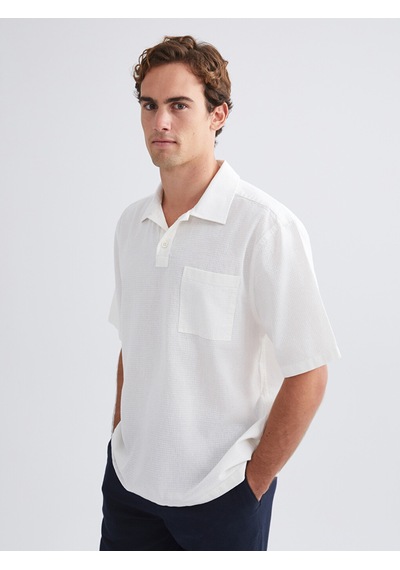 Lcw Vision Beyaz Regular Fit Kısa Kollu Oxford Erkek Gömlek