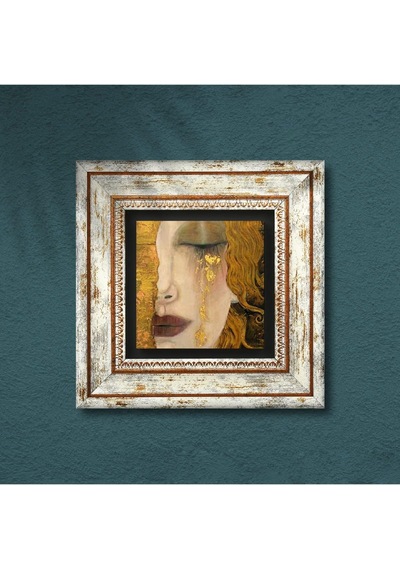 Lexroo Gustav Klimt Altın Gözyaşları Taş Duvar Tablosu - Çerçeveli Taş Tablo