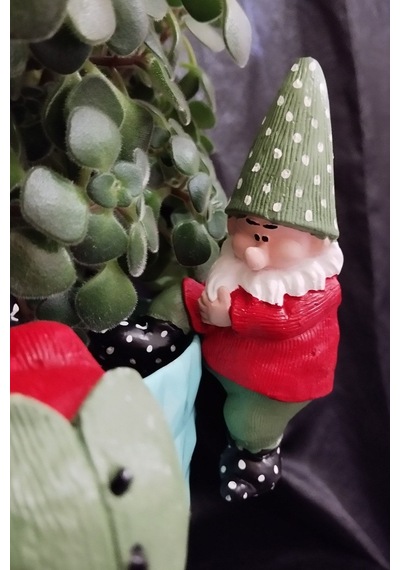Boyalı Üçlü Noel Baba Teraryum Obje Saksı Süsü Dekoratif Obje 3 Adet