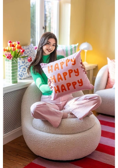 Happy Popüler Kırlent Kılıfı, Maksimalist Modern Koltuk Salon Bahçe Teras Balkon Dekor Ev Dekorasyon Happy - 876061183 Happy Happy Popüler Kırlent Kılıfı, Maksimalist Modern Koltuk Salon Bahçe Teras Balkon Dekor Ev Dekorasyon Happy - 876061183 Happy
