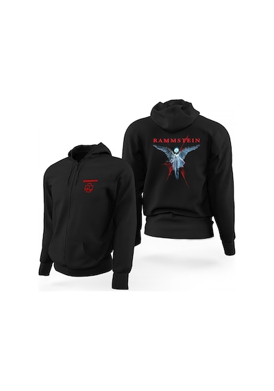 Rammstein Angel Siyah Fermuarlı Limited Edition Kapşonlu Sweatshirt Siyah