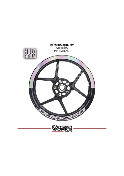 Ktm Duke 250 Jant Şeridi Yarım Jant Kaplama & Duke 250 Yazı Sticker Seti 63414374