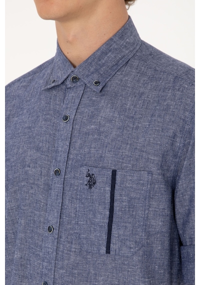 U.s. Polo Assn. Erkek Lacivert Gömlek Desenli 50300226-vr033 Lacivert