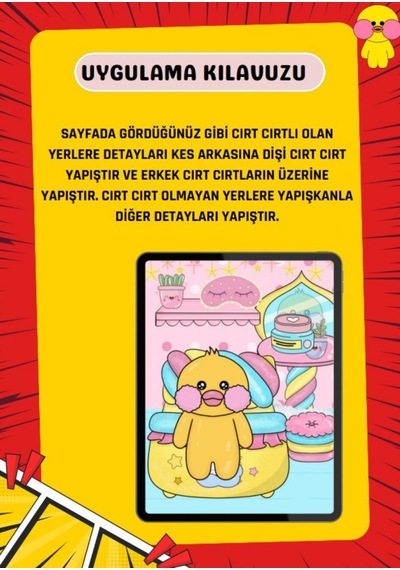 Mini Paper Duck Aktivite Seti Cırt Cırtlı Ve Kes-yapıştır