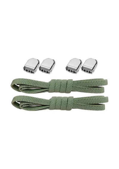 Akıllı Kilitli Ayarlanabilir Haki Yeşil 6 Mm Lastik Pratik Bağcık 1 Çift Haki