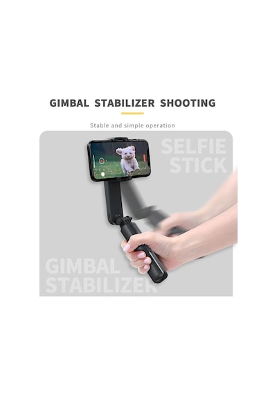 Torima L09 Profesyonel Işıklı Gimbal Öz Çekim Telefon Sabitleyici Video Çekimi Siyah