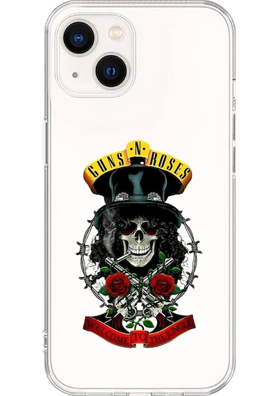 Apple Uyumlu iPhone 13 Mini Şeffaf Kılıf Guns N' Roses Tasarımlı