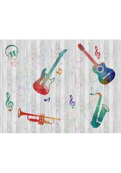 Müzik Temalı - Müzik Aletleri Özel Tasarım Duvar Kağıdı