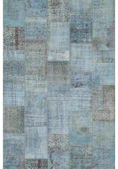 Cosy Patchwork Desenli Şönil Pamuk Tabanlı Yıkanabilir Kaymaz Antibakteriyel Salon Halısı 80x200 Çok Renkli
