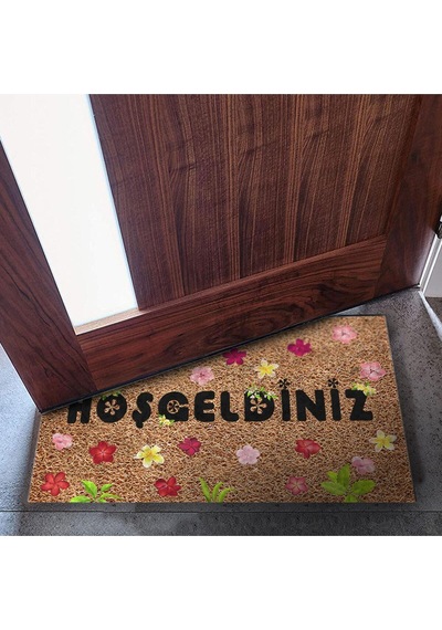 Dekoratif Kapı Önü Paspası - Kaymaz Taban 101 Çok Renkli