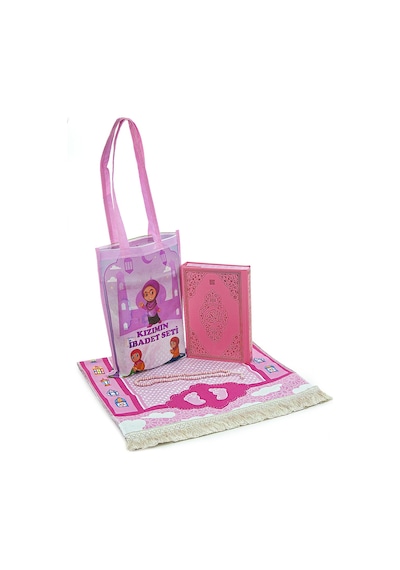 Kızımın Kuran Ve Seccade İbadet Seti Pembe