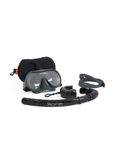 Sona Sona M1 Maske +Roll-Up Snorkel+Yedek Kayış+Deluxe Çanta Gri