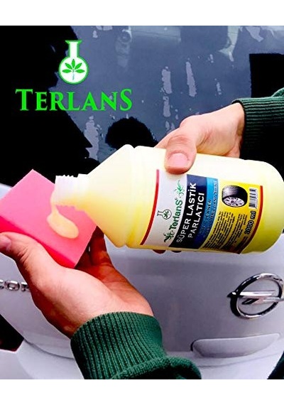 Terlans Lastik Parlatıcı 1 Litre & Uygulama Süngeri Tire Cleaner Extra Glossy