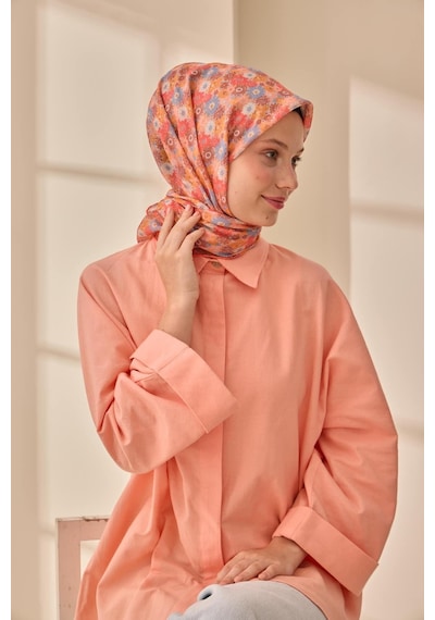 Silk Home Soft Eşarp 73092-20 Yavruağzı, Bebe Mavisi, Turuncu, Mocha Mousse