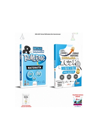 Günay 8. Sınıf Lgs Matematik 055 Hediyeli 2 Kitap Seti