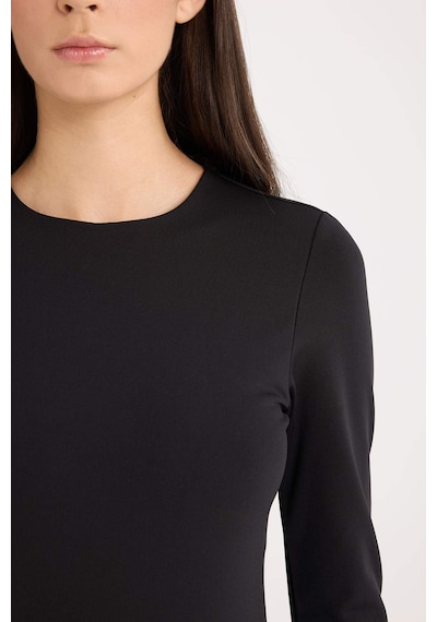 DeFacto Regular Fit Bisiklet Yaka Basic Düz Yarım Kollu Çıtçıtlı Body D6915AX24AUBK81