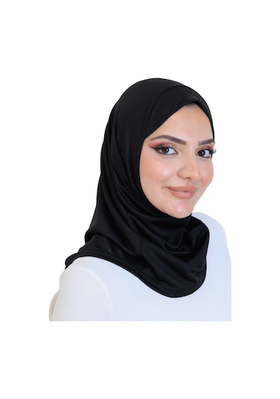 Modish Group Hazır Başörtü Pratik Tak Çıkart Kadın Günlük Şal Hafif Kırışmaya Dayanıklı Siyah