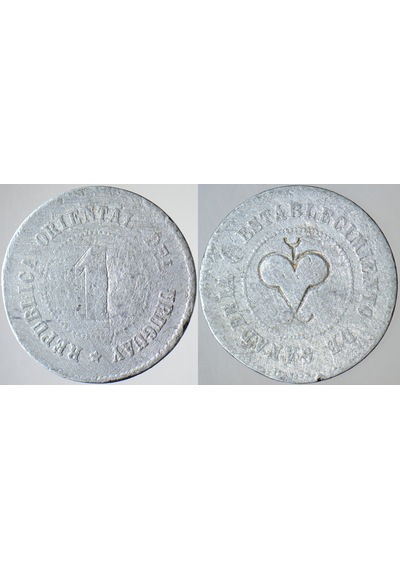 Uruguay Yerel Kullanım Hayvancılık-para Yerine Geçen Jeton. Alüminyum 20 Mm Nadir. 1900ler Başı
