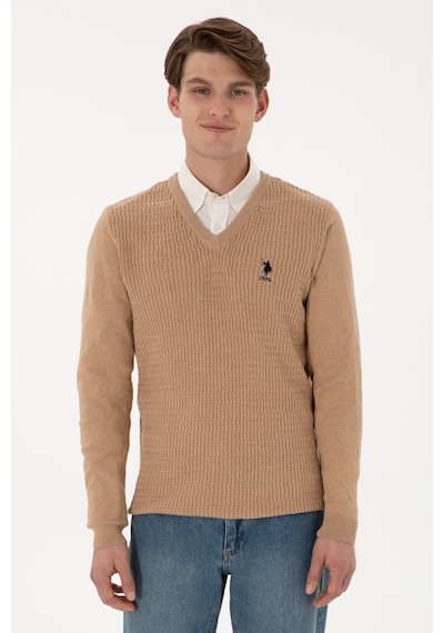 U.S. Polo Assn. Erkek Camel Melanj Basic Kazak 50288879-VR122