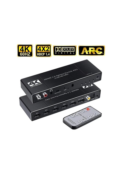 Gplus 4k422a 4 Giriş 1 Çıkış Hdmı Arc Combo Switch Splitter