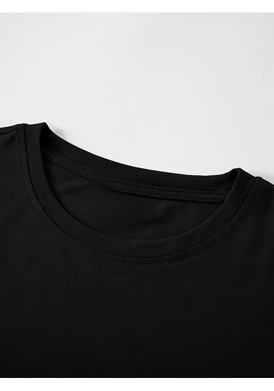 Unisex Boston Tasarım Basklı Tshirt Siyah