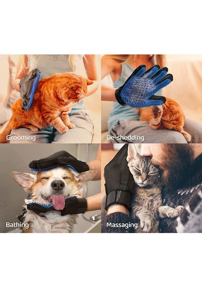 Ankanorm Kedi Köpek Tüy Toplama Kaşıma Tarama Eldiveni Evcil Hayvan Tüy Toplama Eldiveni